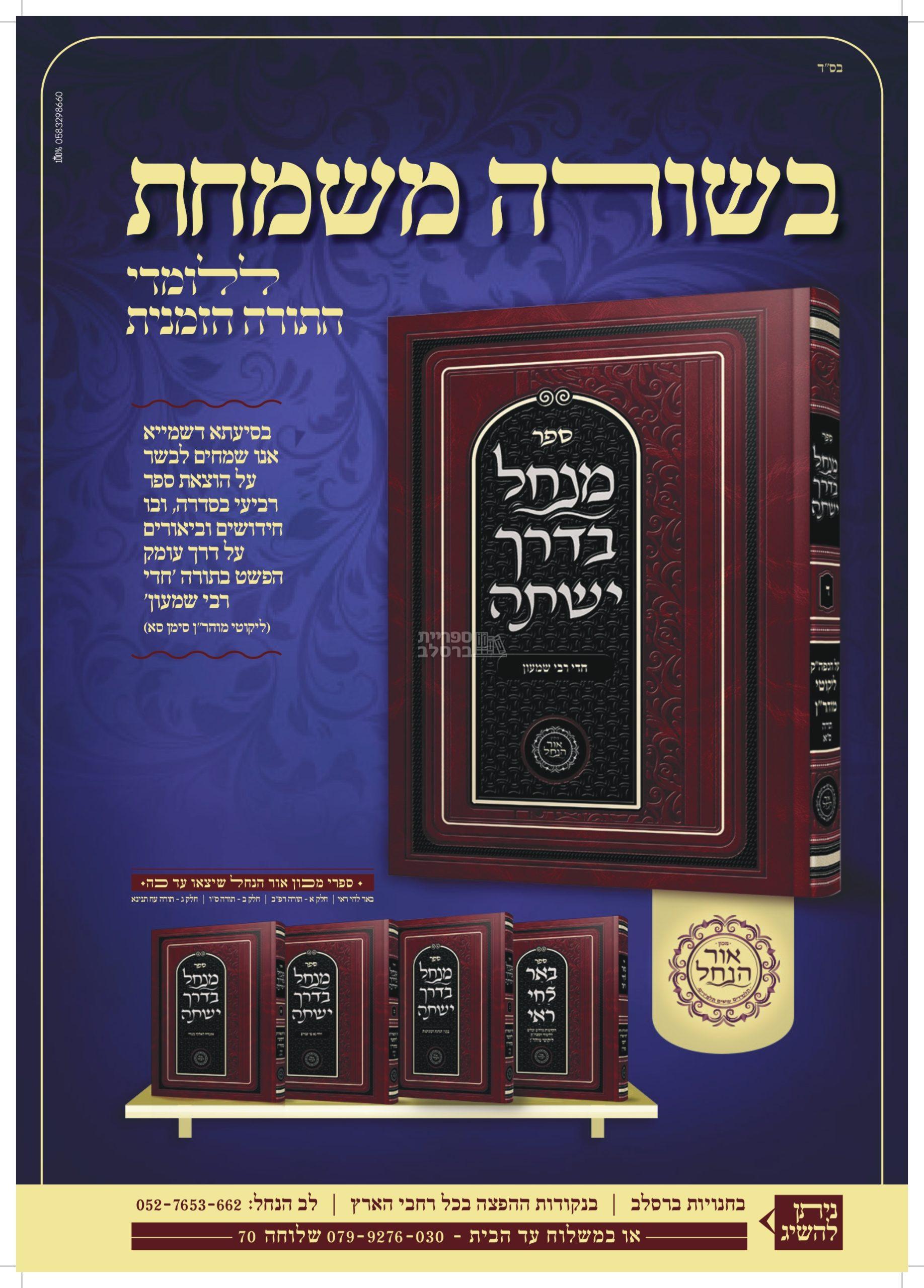 מנחל בדרך ישתה - חלק ד’ - חדי רבי שמעון - אברהם פלג כהן – תמונה 2